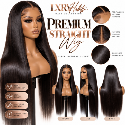 LXRY Premium Straight Lace Wig | 180% Density
